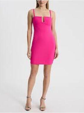 V-Wire Sleeveless Mini Sheath Dress